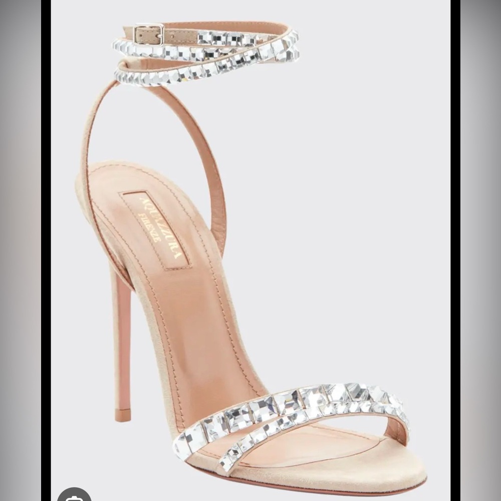 Aquazzura So Vera Sandal 105 in Nude Suede